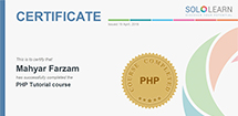 Php certificate